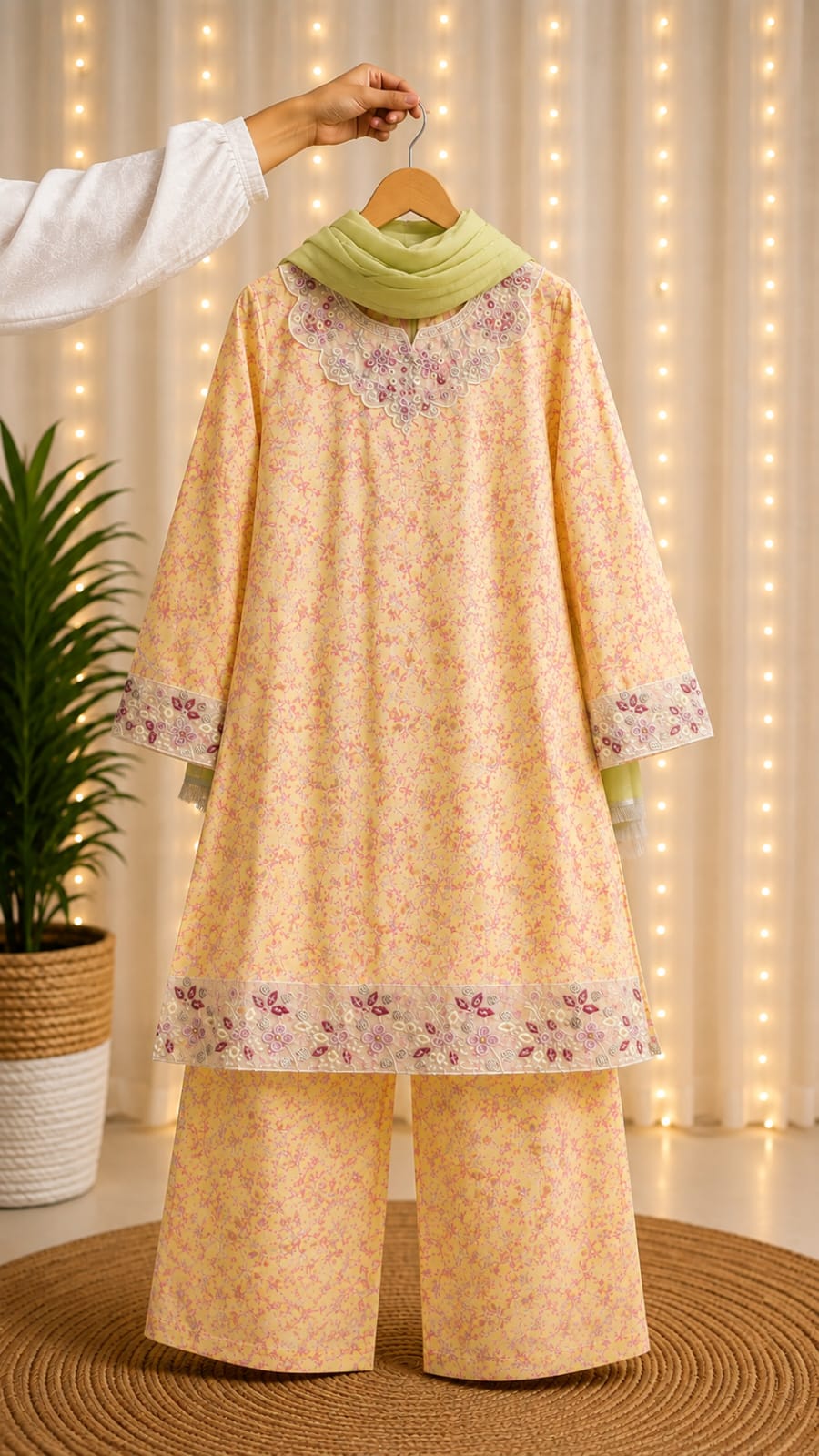 Lemon Glow Printed Suit