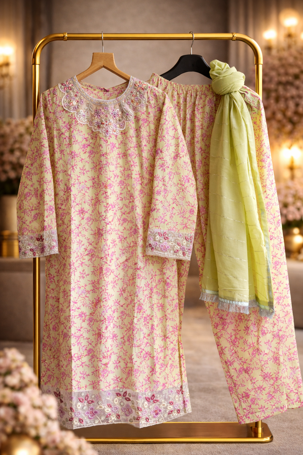 Lemon Glow Printed Suit